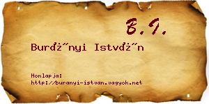 Burányi István névjegykártya